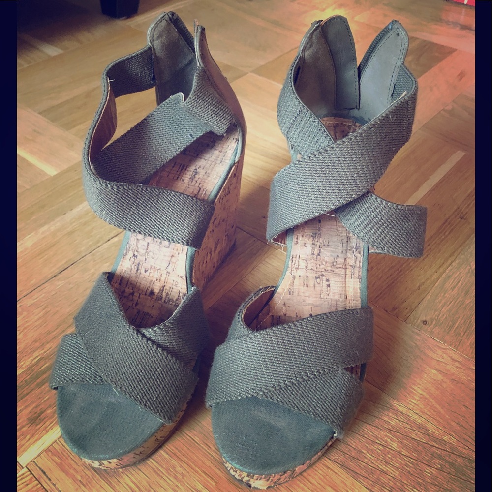 Olive Green Wedge Sandals